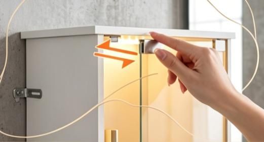 Storage cabinet with LED lights and adjustable shelves, white bathroom storage cabinet