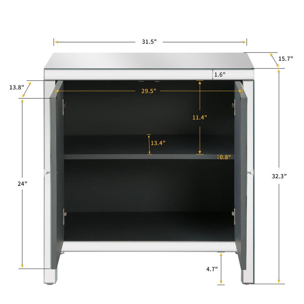 Mirror Trim M Shape Storage Cabinet for Living Room Entryway