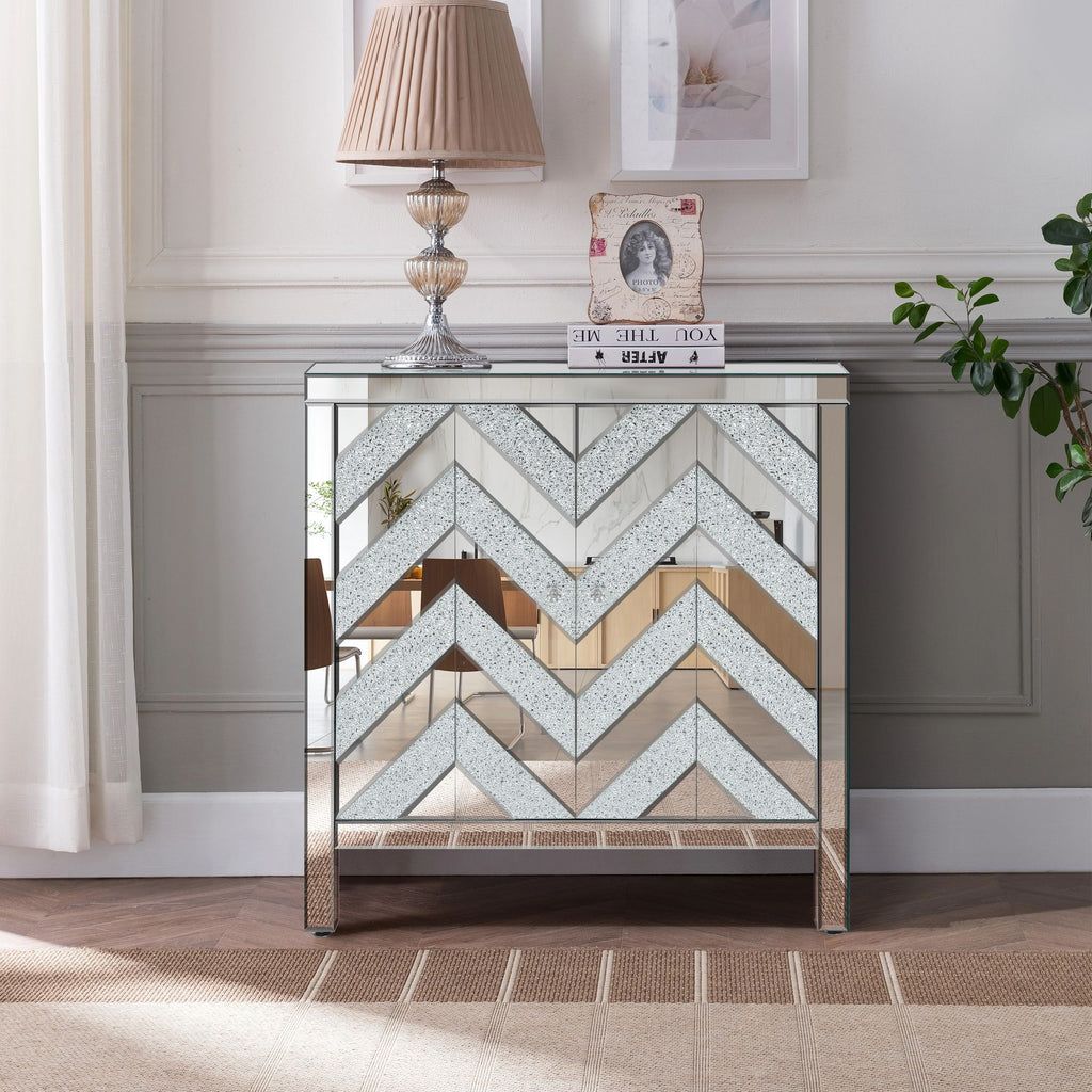 Mirror Trim M Shape Storage Cabinet for Living Room Entryway