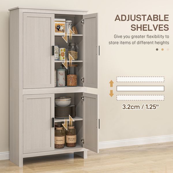 Antique White Cabinet with Adjustable Shelves