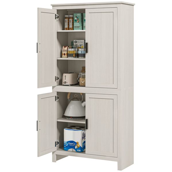 Antique White Cabinet with Adjustable Shelves