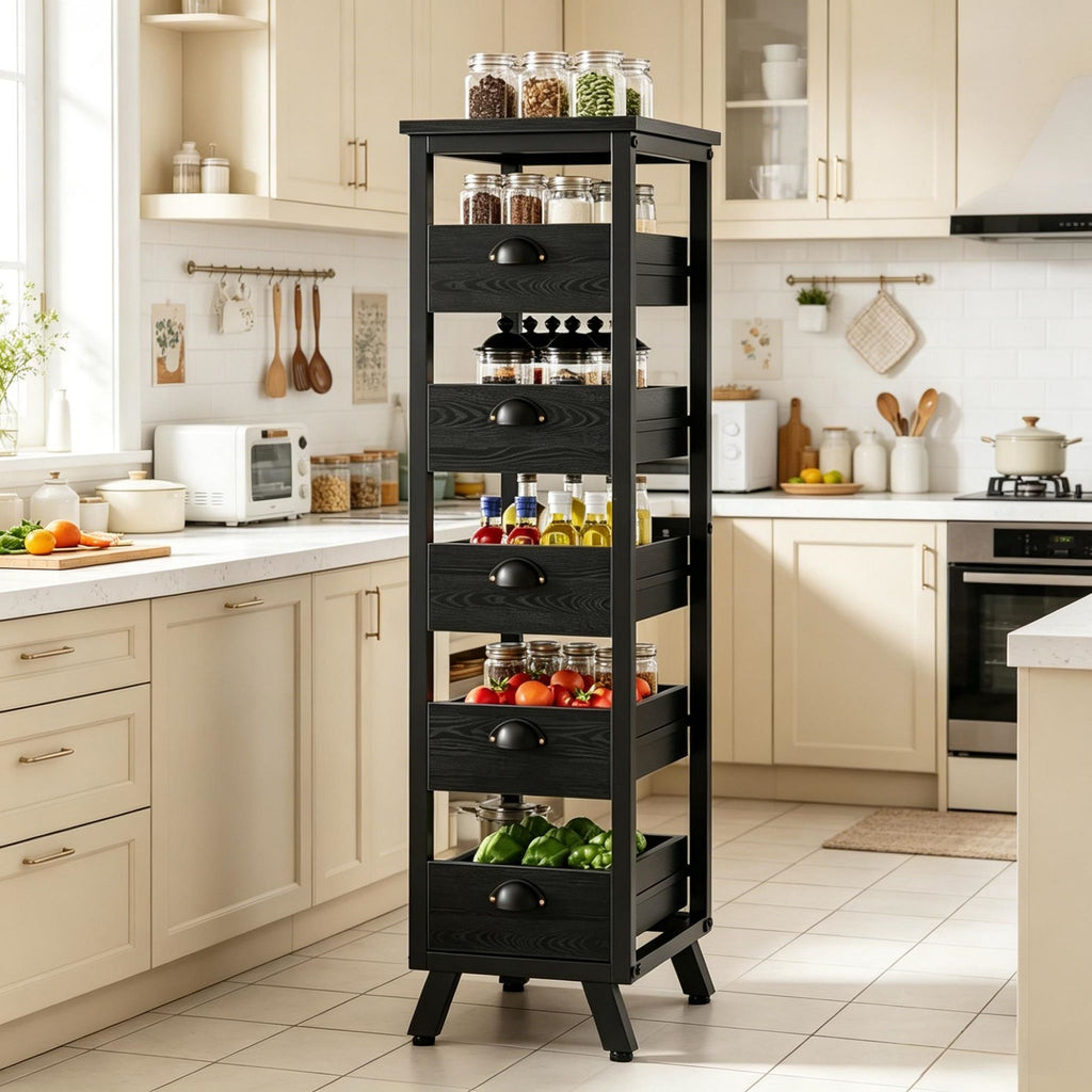 Multi-Drawer Kitchen and Living Room Storage Rack