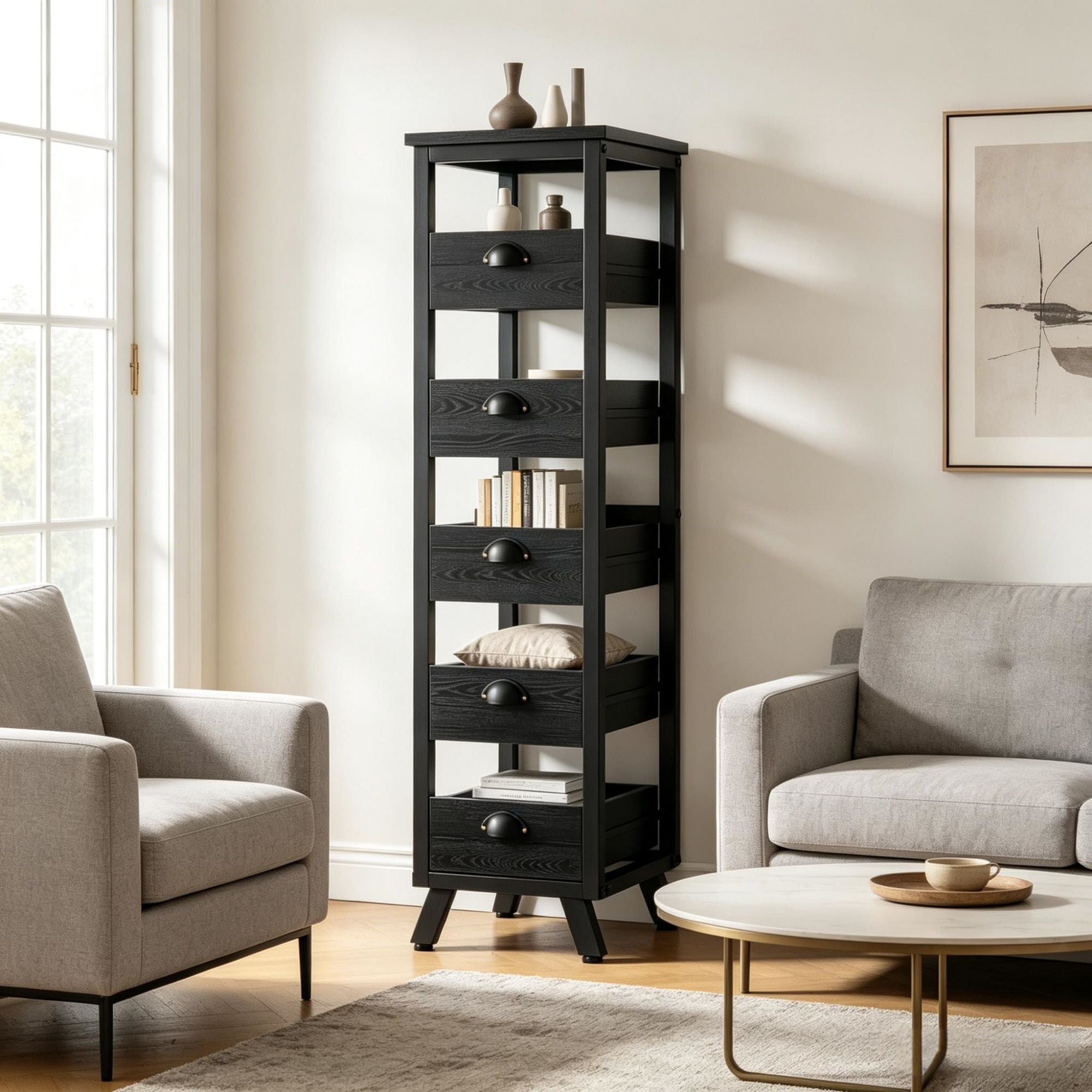 Multi-Drawer Kitchen and Living Room Storage Rack