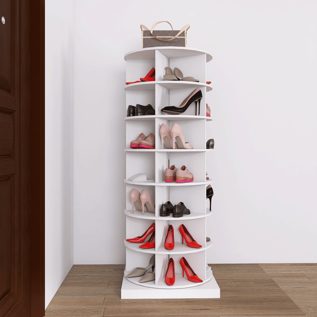 Storage Rotating Shoe Rack 360 Original Rotating Shoe Rack Tower Original 7-Tier Hold Over 35 Pairs