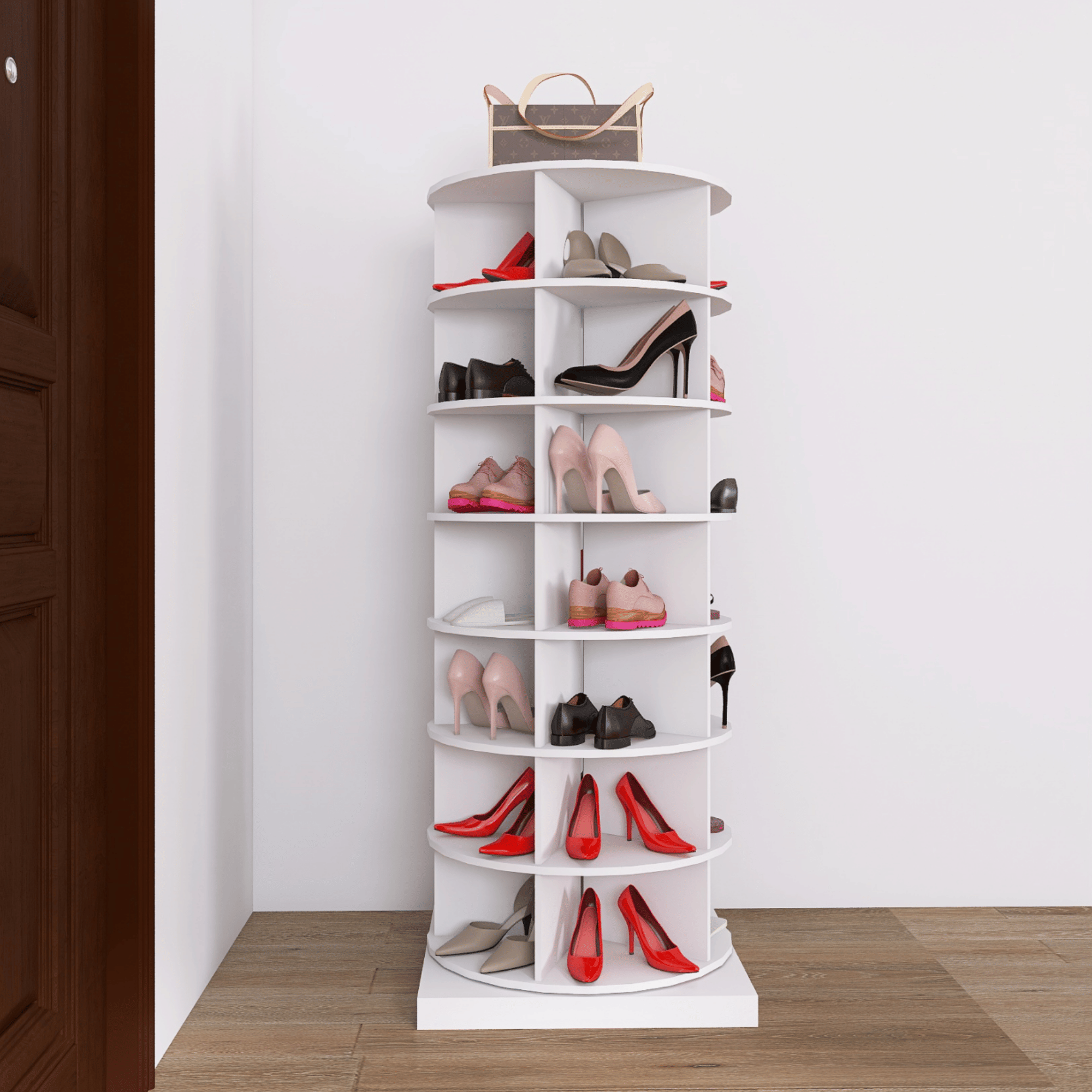 Storage Rotating Shoe Rack 360 Original Rotating Shoe Rack Tower Original 7-Tier Hold Over 35 Pairs