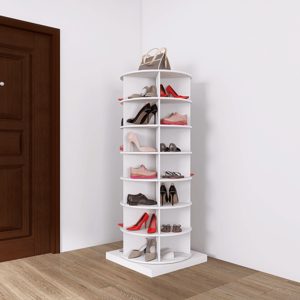 Storage Rotating Shoe Rack 360 Original Rotating Shoe Rack Tower Original 7-Tier Hold Over 35 Pairs