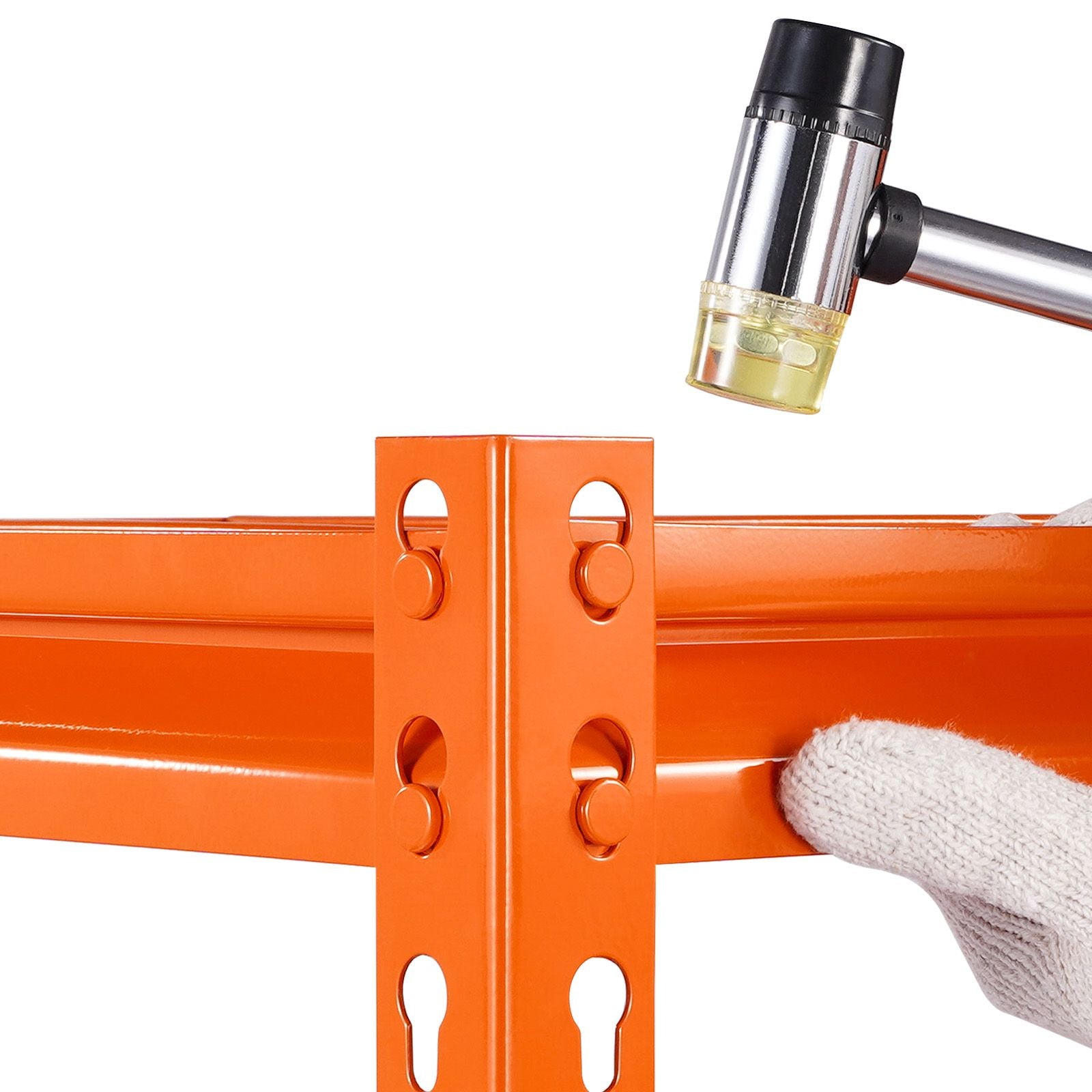 4-Tier practical Garage Storage Shelving Unit with Adjustable Shelves, Orange
