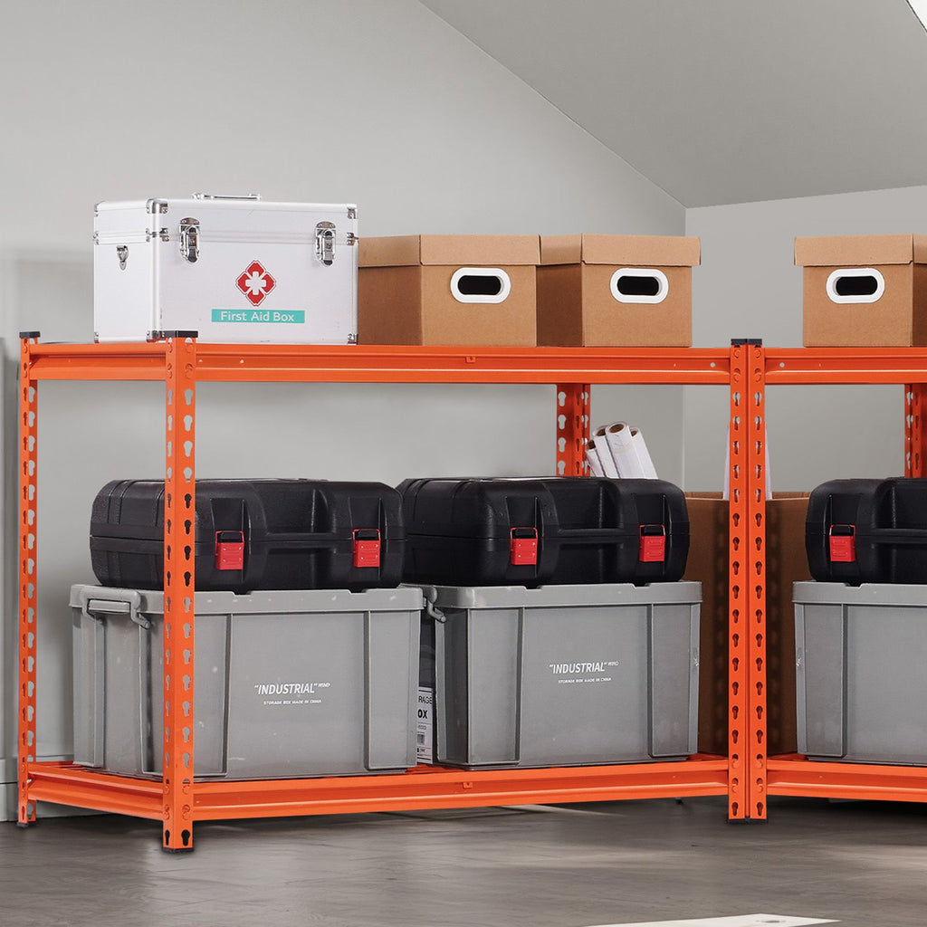 4-Tier practical Garage Storage Shelving Unit with Adjustable Shelves, Orange