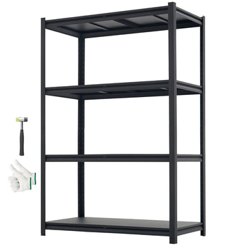 Adjustable 4-Tier Garage Shelving with Split-and-Combine Design