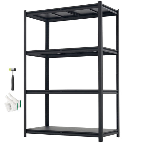 Adjustable 4-Tier Garage Shelving with Split-and-Combine Design