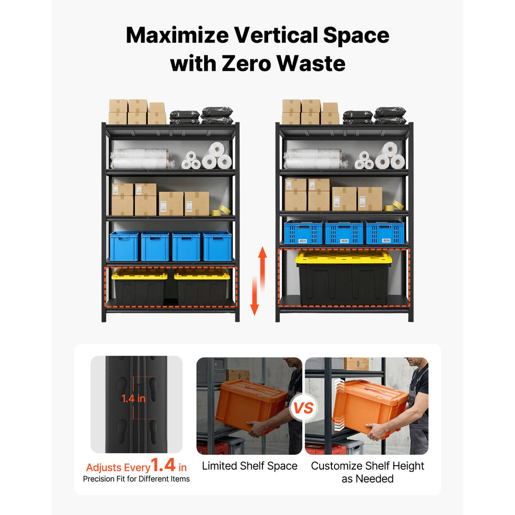 Adjustable Five-Tier Garage Storage Shelving