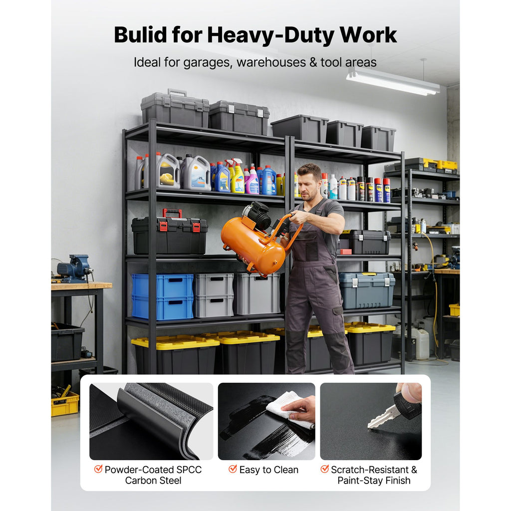 Adjustable Five-Tier Garage Storage Shelving