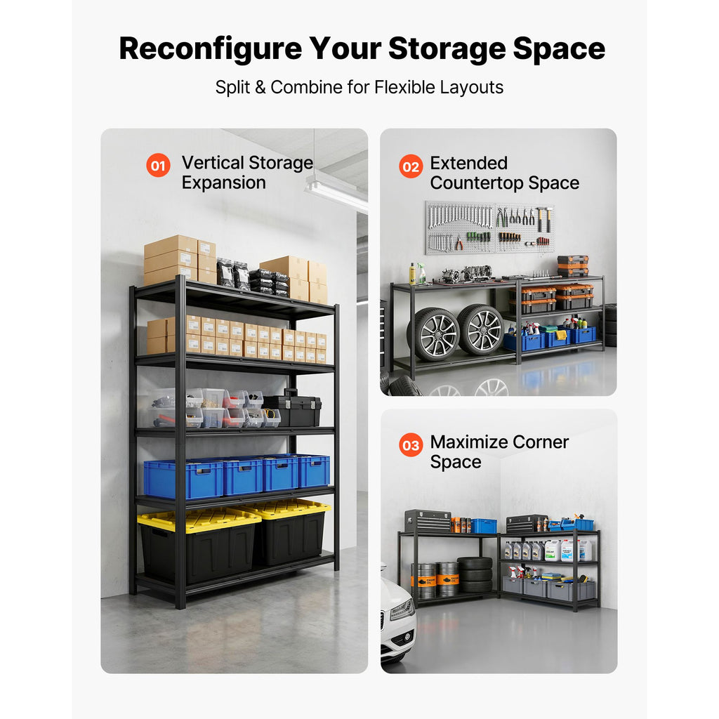 Adjustable Five-Tier Garage Storage Shelving