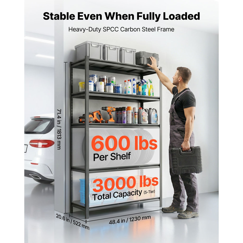 Adjustable Five-Tier Garage Storage Shelving