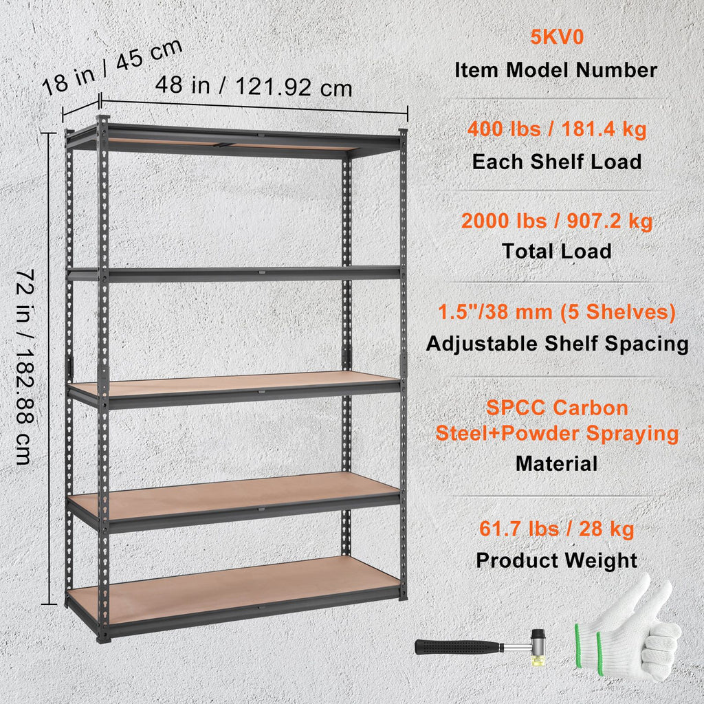 5-Tier practical Adjustable Storage Shelving Unit