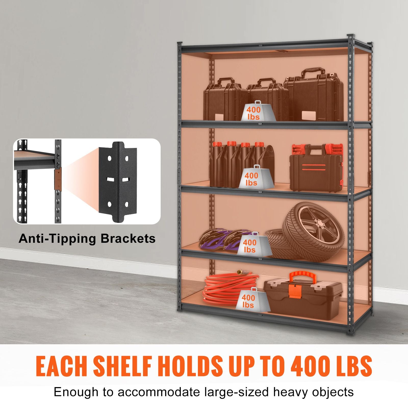 5-Tier practical Adjustable Storage Shelving Unit
