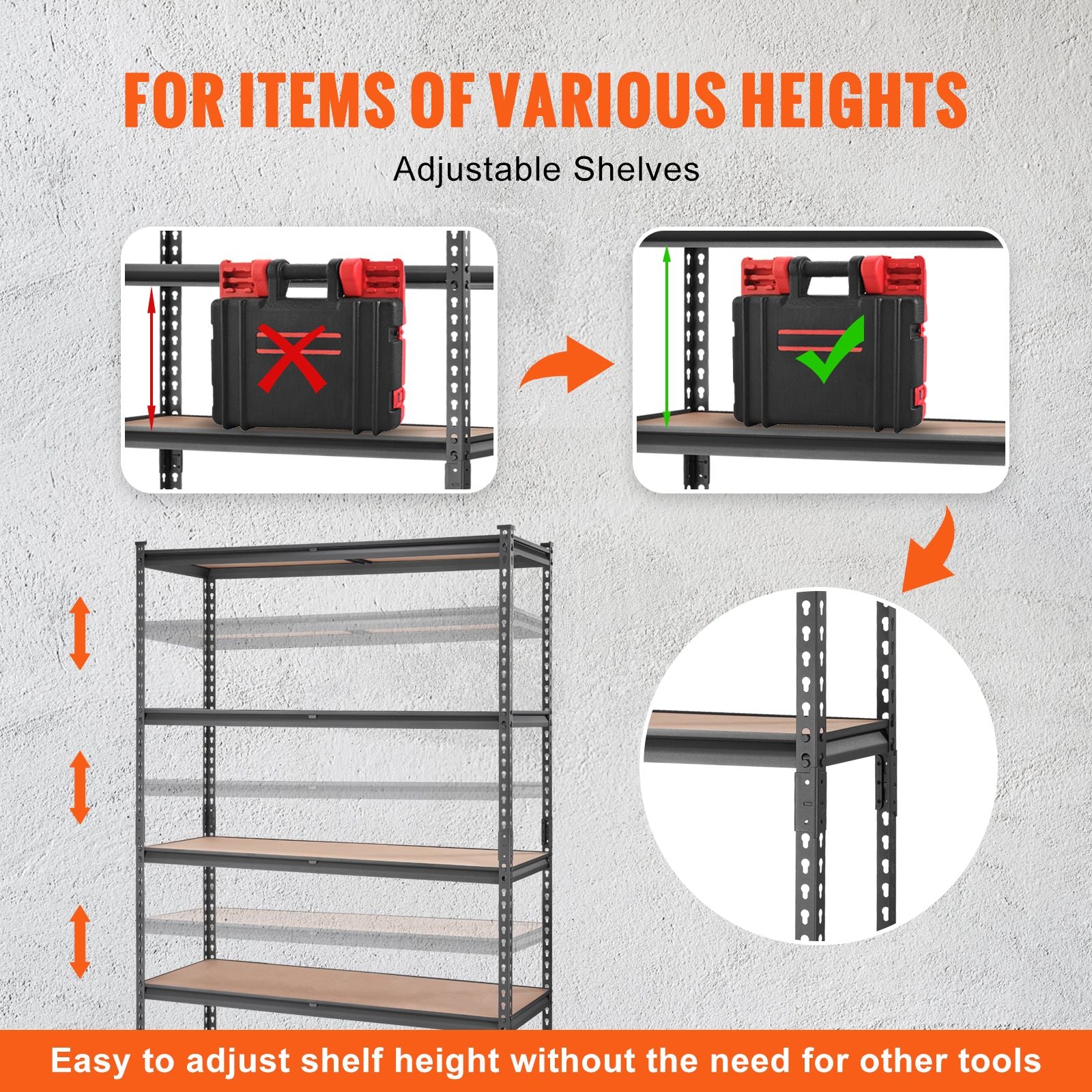 5-Tier practical Adjustable Storage Shelving Unit