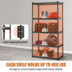 Versatile Storage Shelving Unit with Adjustable Shelves for Garage & Pantry