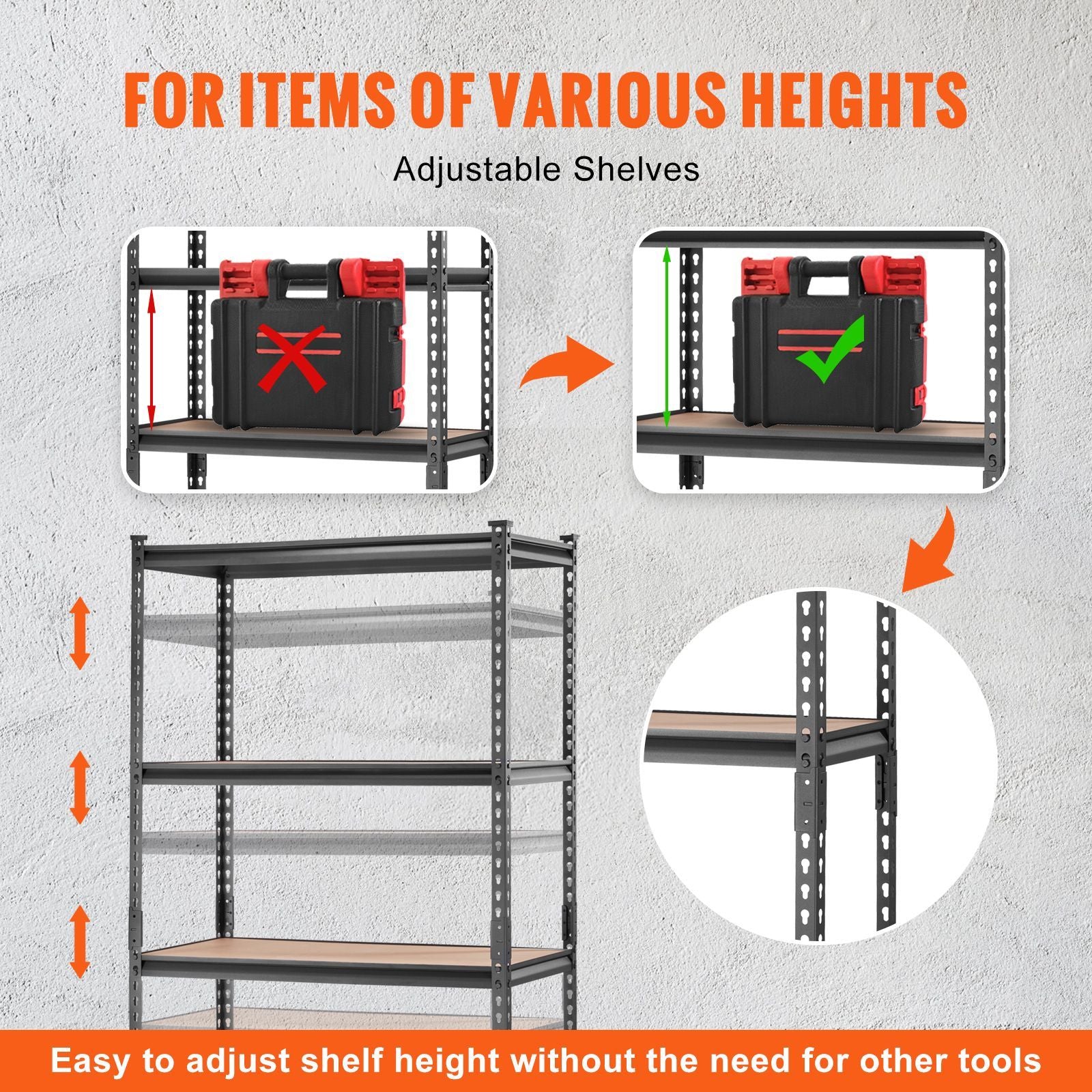 Versatile Storage Shelving Unit with Adjustable Shelves for Garage & Pantry