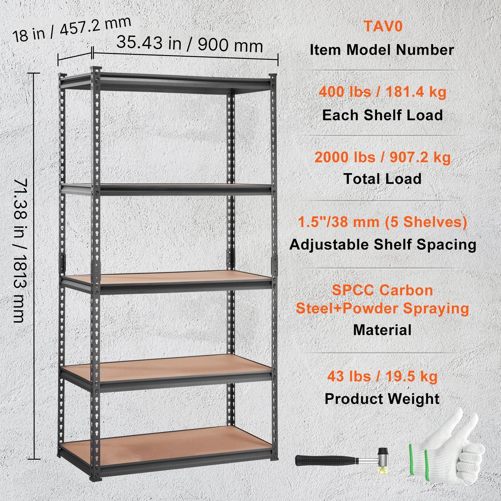 Versatile Storage Shelving Unit with Adjustable Shelves for Garage & Pantry