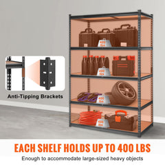 Storage Shelving Unit, 5-Tier Adjustable, Capacity, practical Garage Shelves Metal Organiz