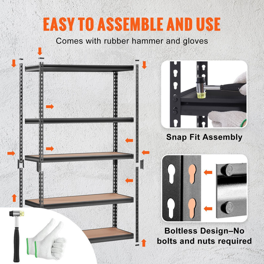 Storage Shelving Unit, 5-Tier Adjustable, Capacity, practical Garage Shelves Metal Organiz