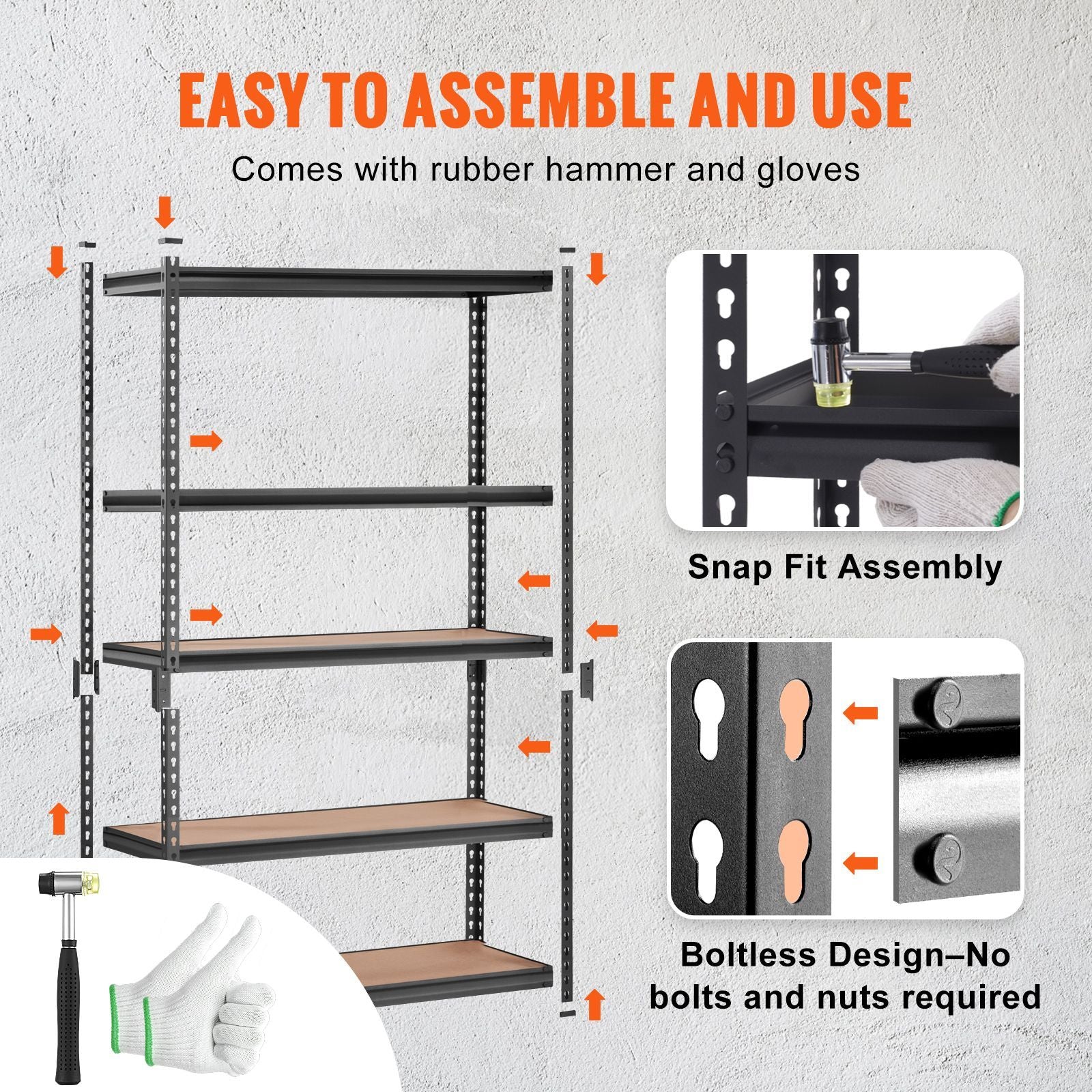 Storage Shelving Unit, 5-Tier Adjustable, Capacity, practical Garage Shelves Metal Organiz