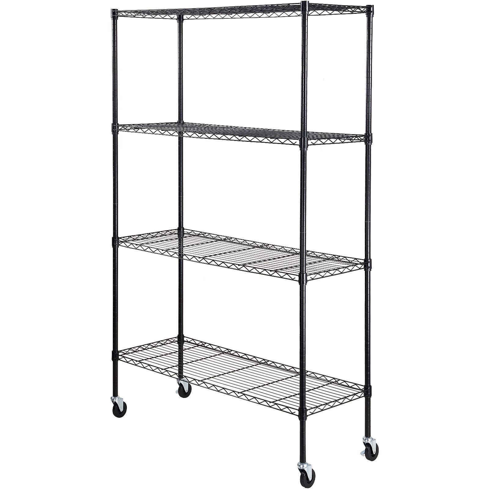 practical 4-Tier Storage Shelving Unit with Wheels