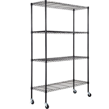 practical 4-Tier Storage Shelving Unit with Wheels
