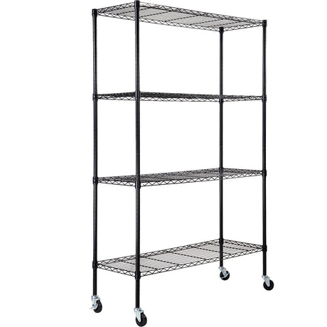 practical 4-Tier Storage Shelving Unit with Wheels