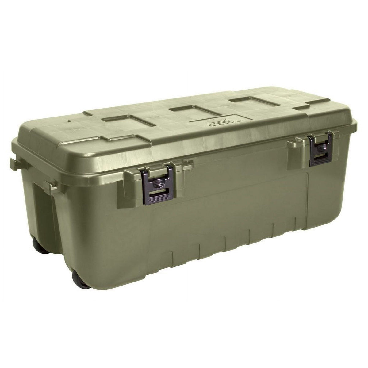 Lockable Wheeled Storage Trunk with Stacking Grooves