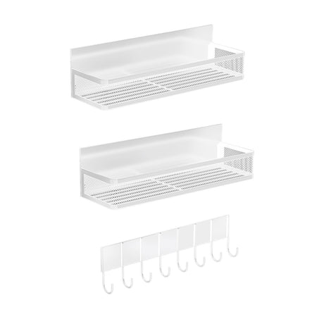Three-Piece Magnetic Spice Rack with Hook Rail