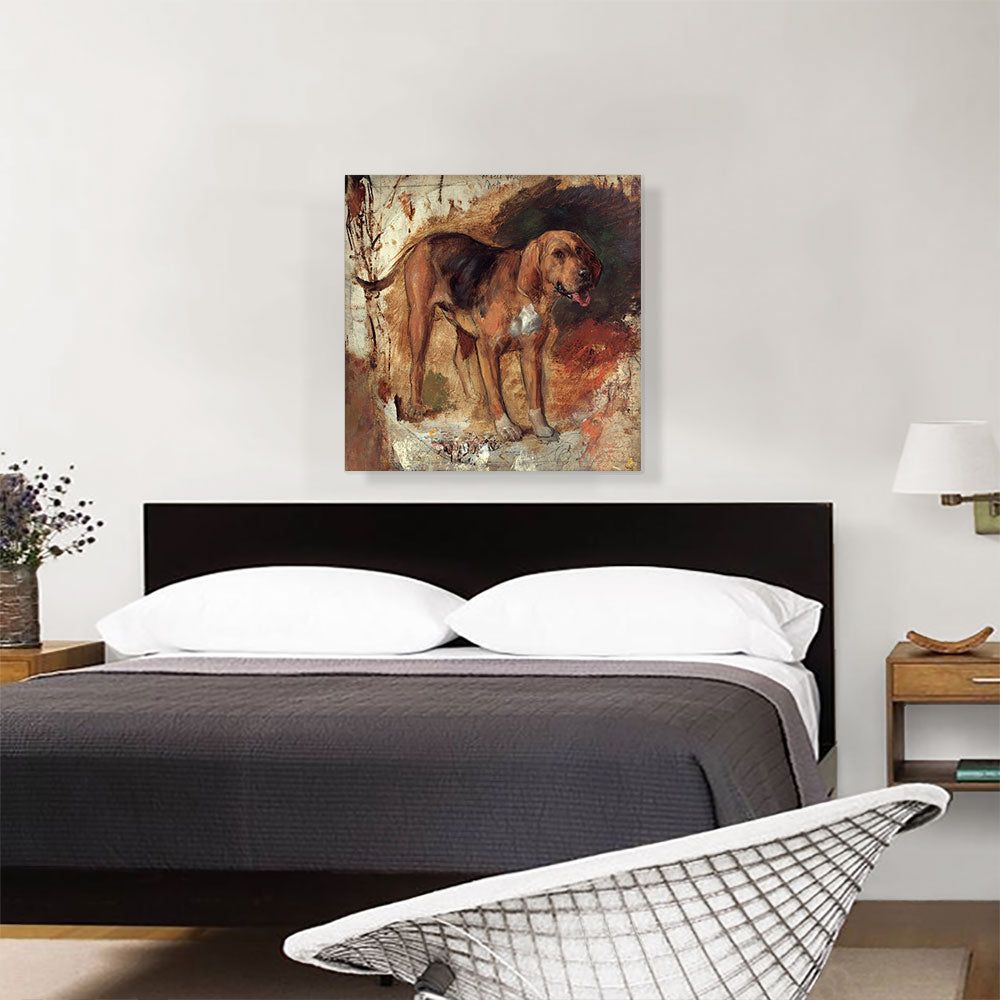 Study of a Bloodhound 1848 Canvas Wall Art