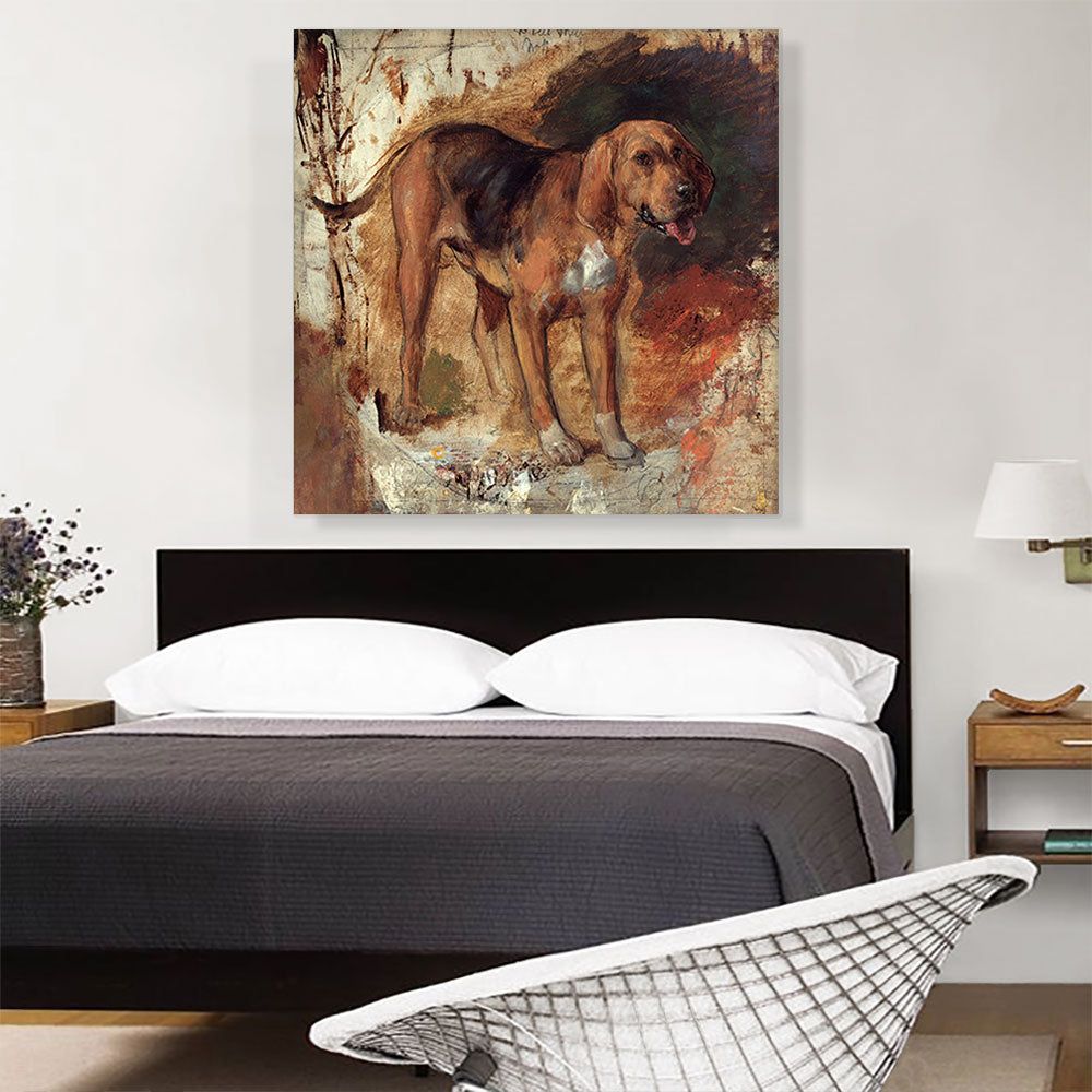 Study of a Bloodhound 1848 Canvas Wall Art