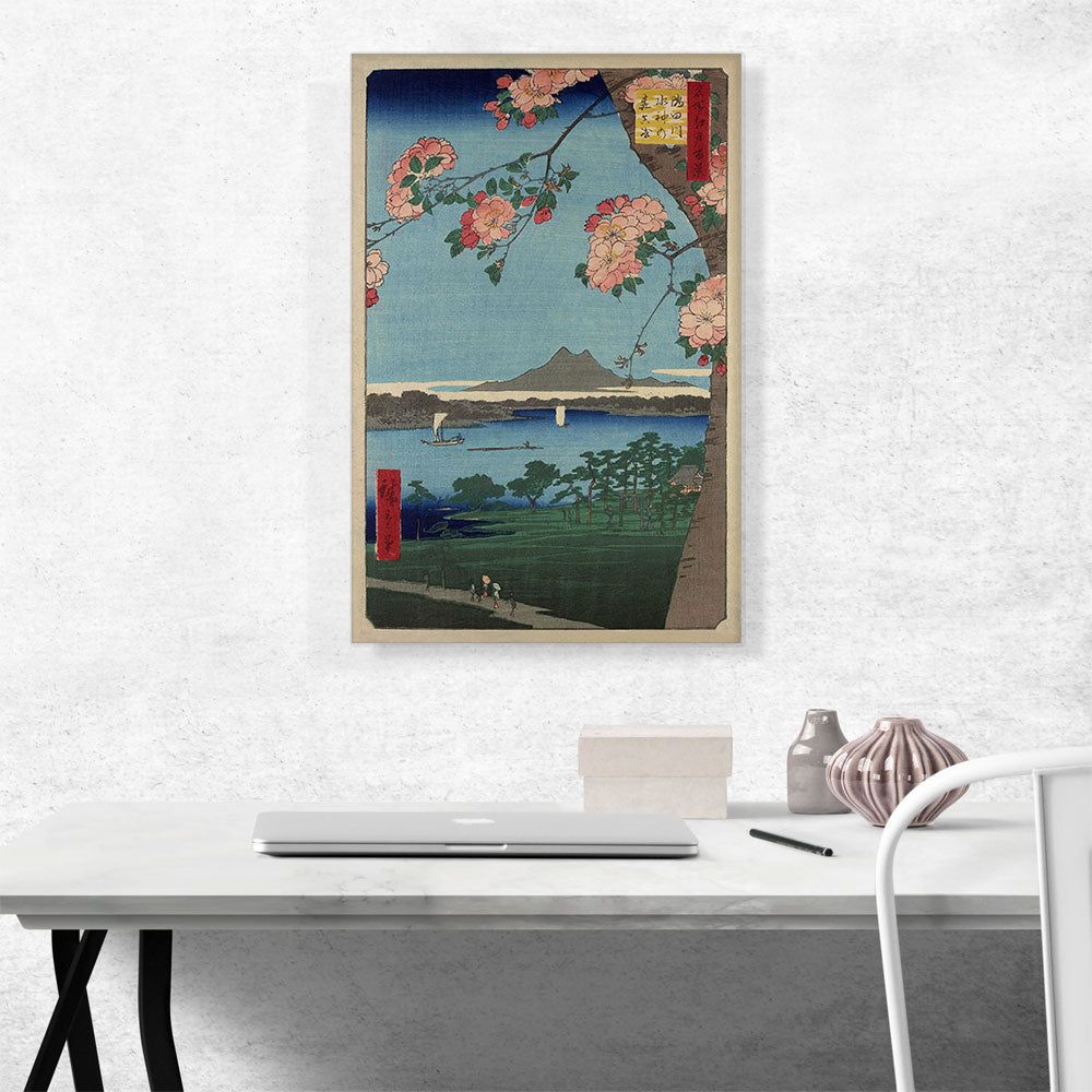 Suijin Shrine and Massaki on Sumida River Canvas Art