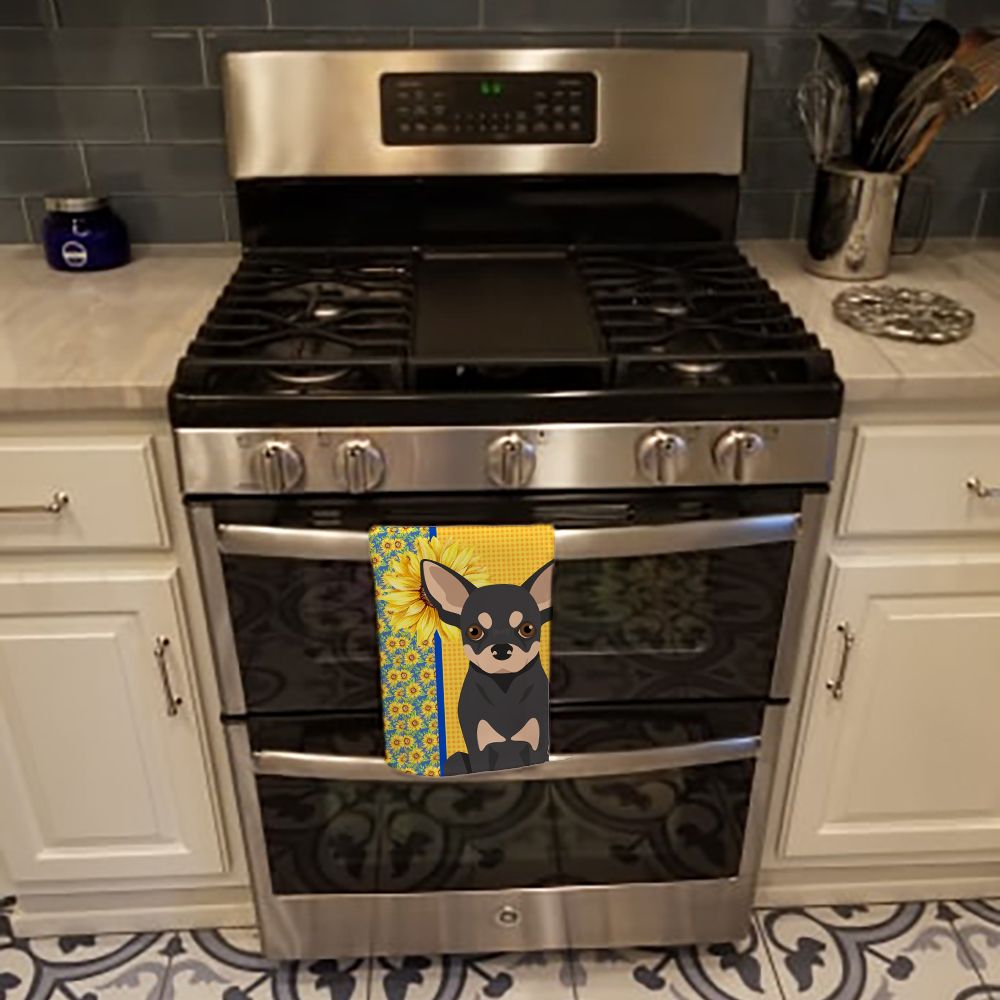 Summer Sunflowers Chihuahua Kitchen Towel