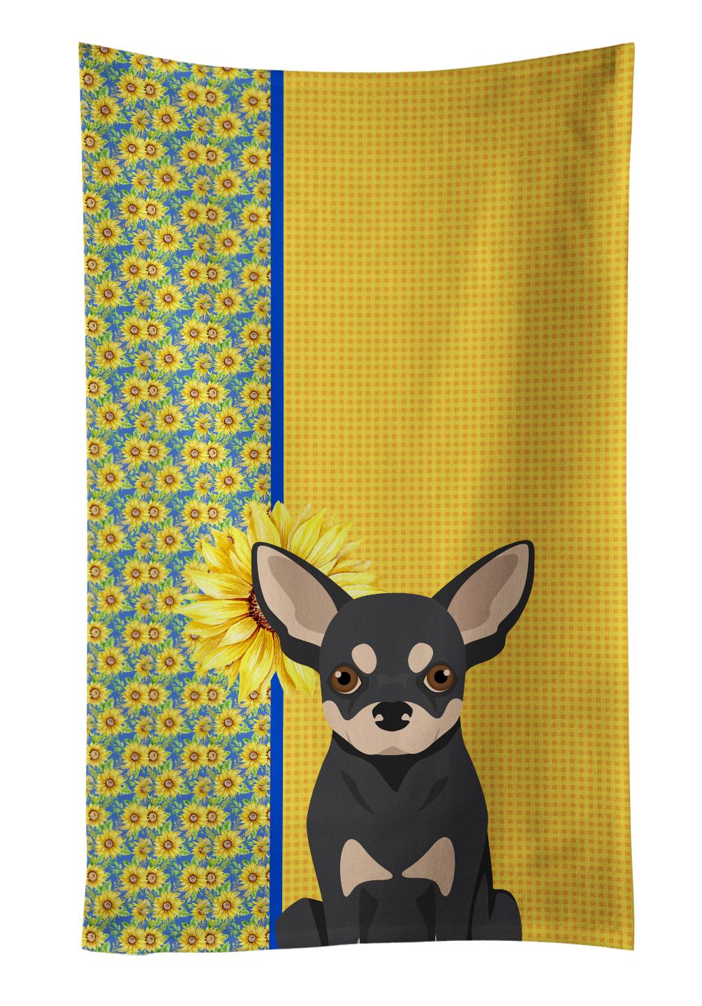 Summer Sunflowers Chihuahua Kitchen Towel
