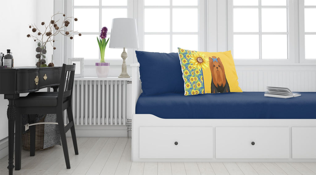 Yorkshire Terrier Summer Sunflowers Pillowcase