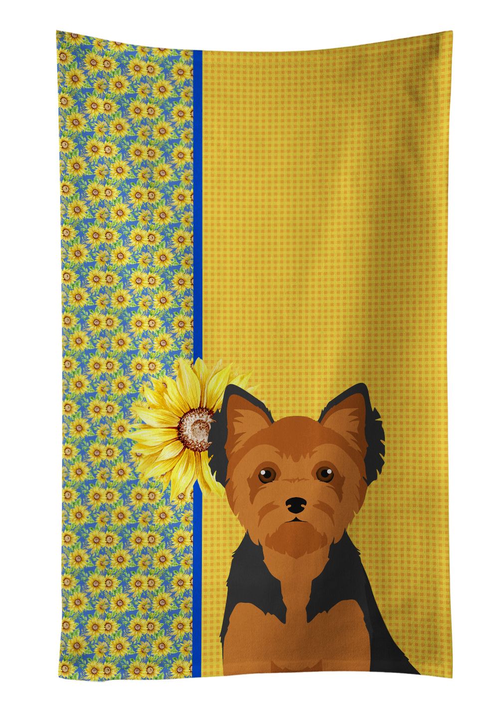 Summer Sunflowers Yorkshire Terrier Kitchen Towel