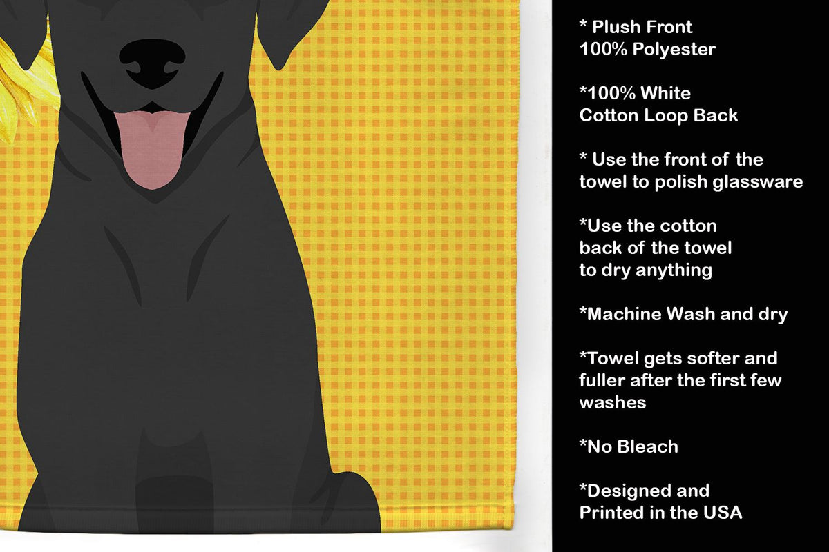 Summer Sunflowers Black Labrador Kitchen Towel
