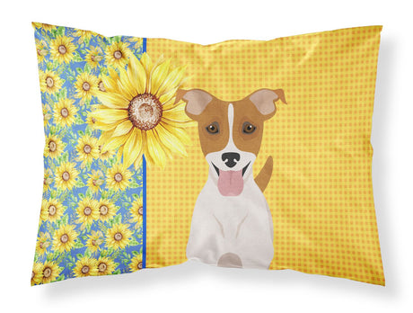 Summer Sunflowers Brown White Smooth Jack Russell Terrier Standard Pillowcase Lightweight