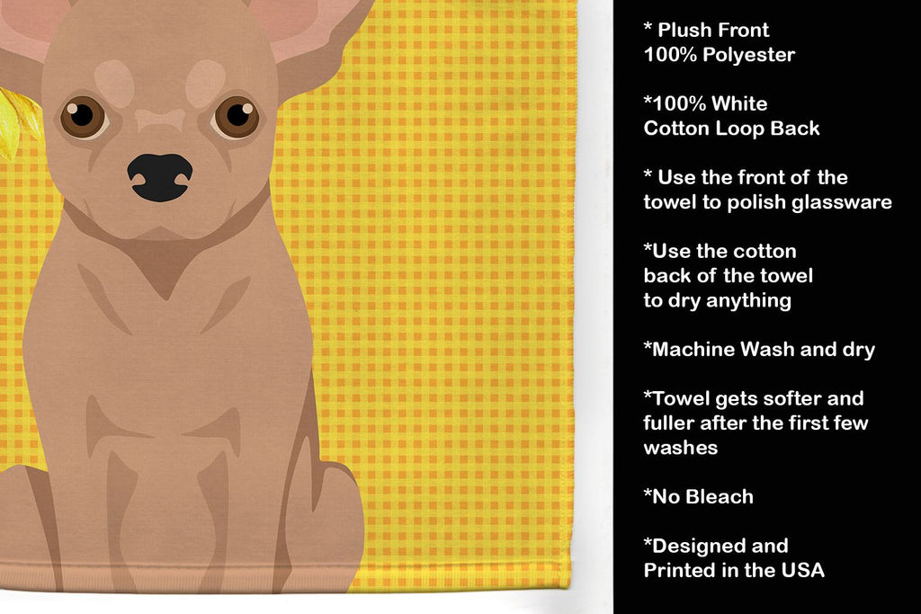 Summer Sunflowers Cream Chihuahua Kitchen Towel