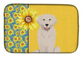 Golden Retriever Summer Sunflowers Dish Mat