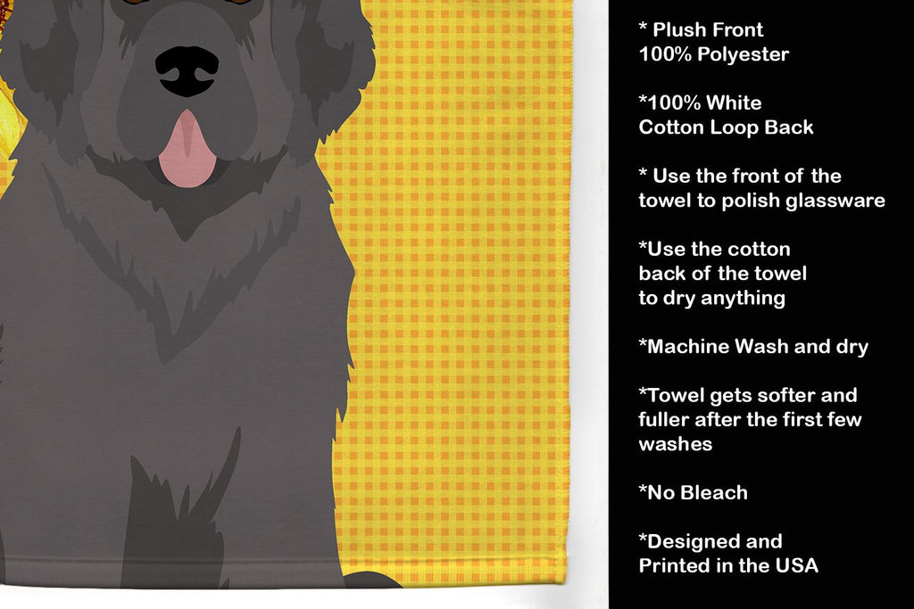 Summer Sunflowers Grey Newfoundland Kitchen Towel