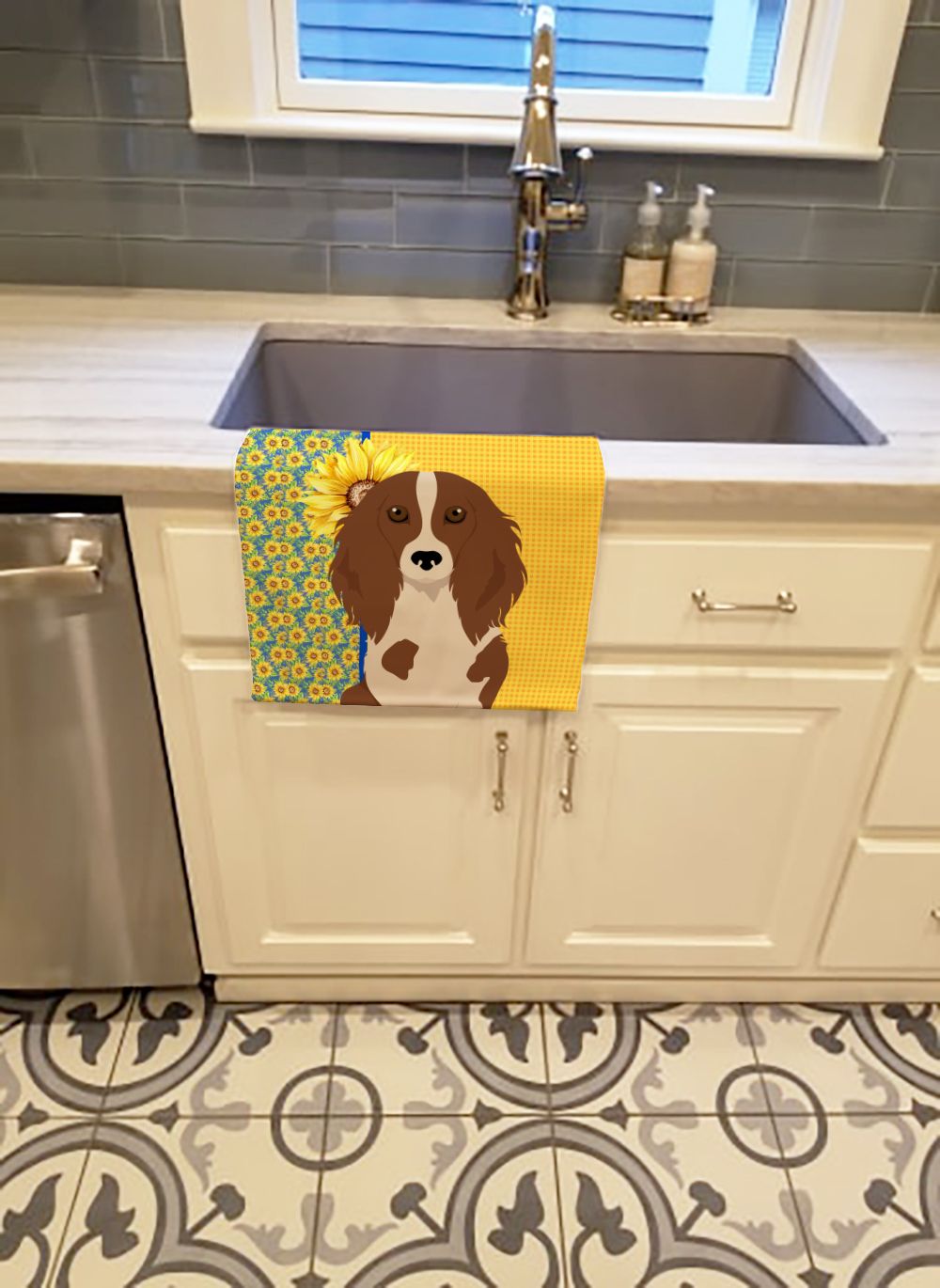 Summer Sunflowers Kitchen Towels – Plush Minky Front & Cotton Terry Back