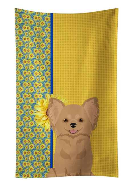 Summer Sunflowers Chihuahua Kitchen Towel