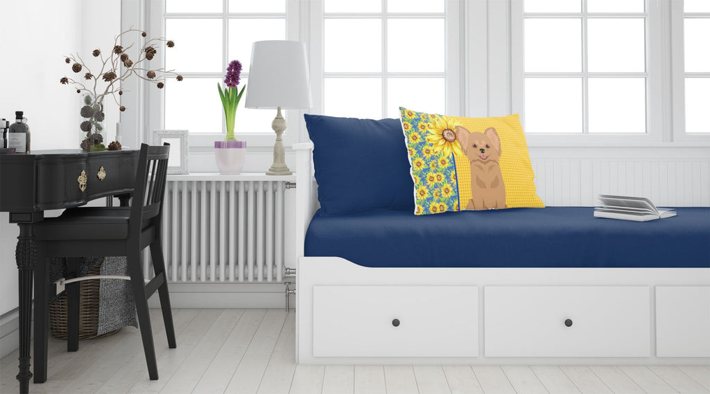 Longhaired Chihuahua Sunflower Pillowcase