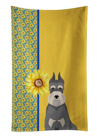 Summer Sunflowers Schnauzer Kitchen Towel