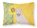 Summer Sunflowers White Pit Bull Terrier Pillowcase