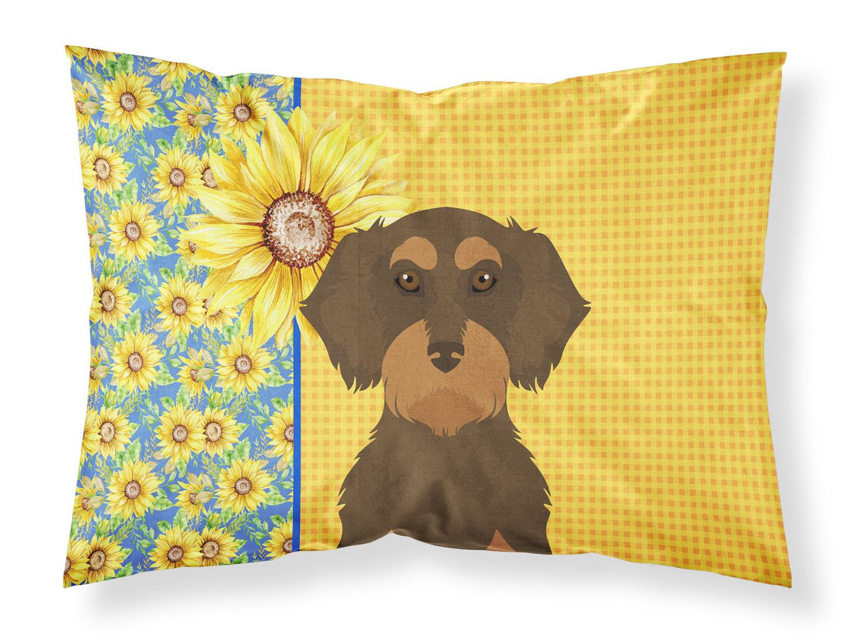 Summer Sunflowers Wirehair Dachshund Pillowcase